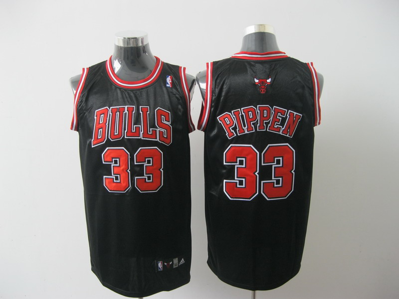 NBA Chicago Bulls 33 Scottie Pippen Authentic Black Throwback Jerseys Final Patch